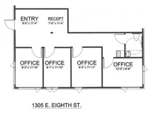 1305-E-8TH-Suite-C Floor Plan. Commercial Office for Lease in Traverse City, Michigan. Noland Building & Development.